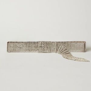 B-Low the Belt Farah Silver Crystal Chain Belt
